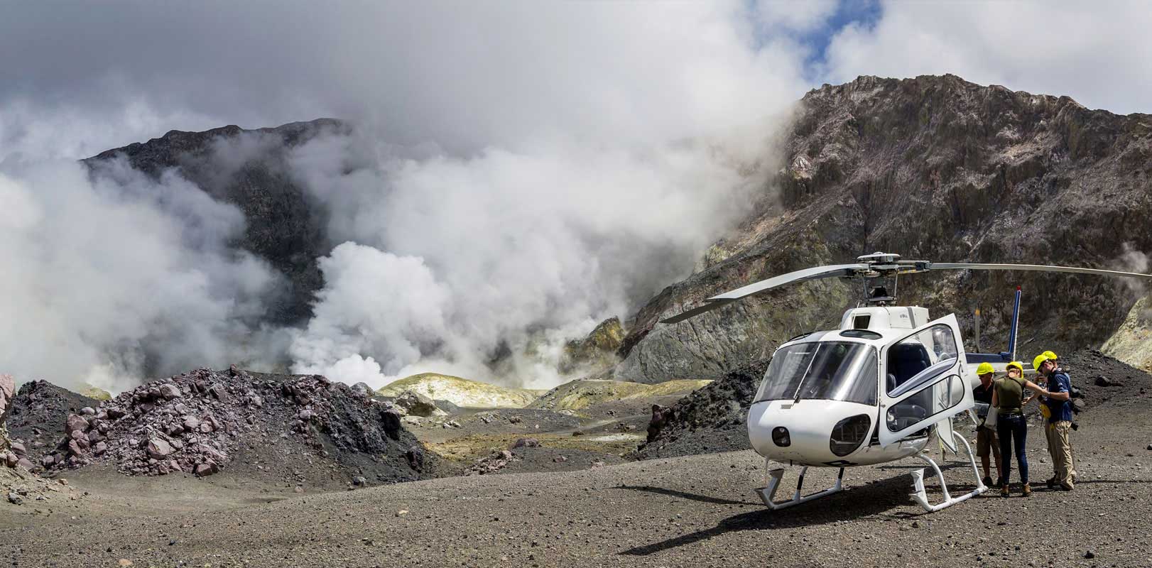 white island eruption helicopter tour